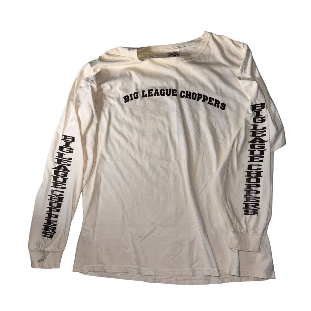 XL Big League Choppers White Long Sleeve T-Shirt Hanes Tag